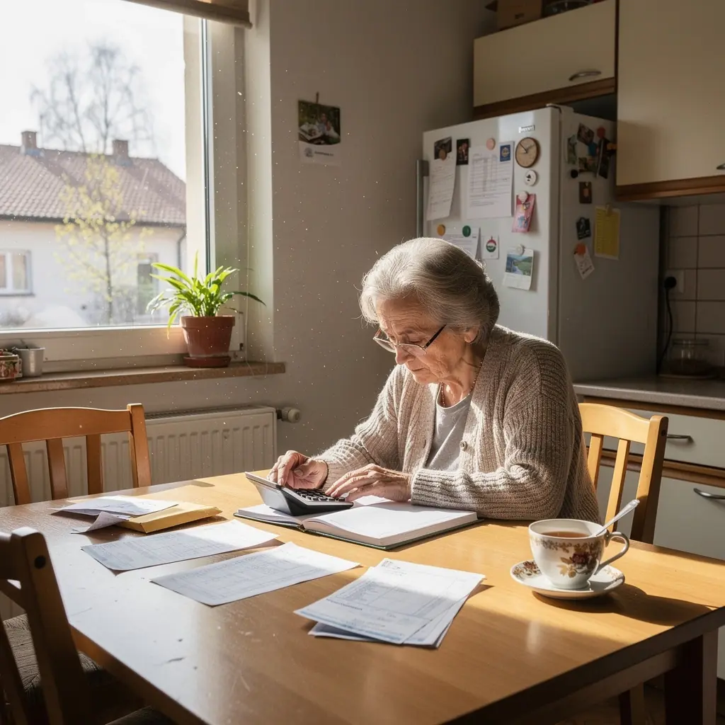 Osoba používající mobilní aplikaci pro sledování výdajů a úspor.